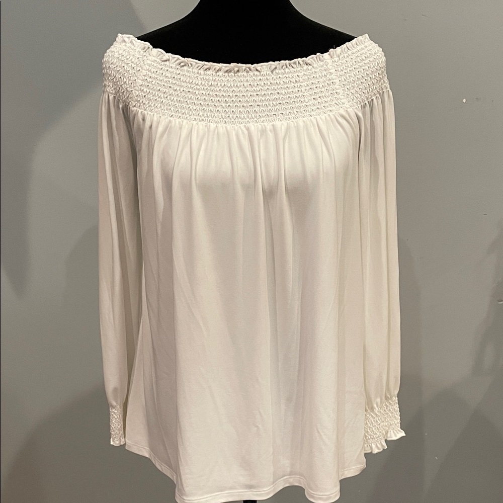 Elegant White Off-Shoulder Women's Top